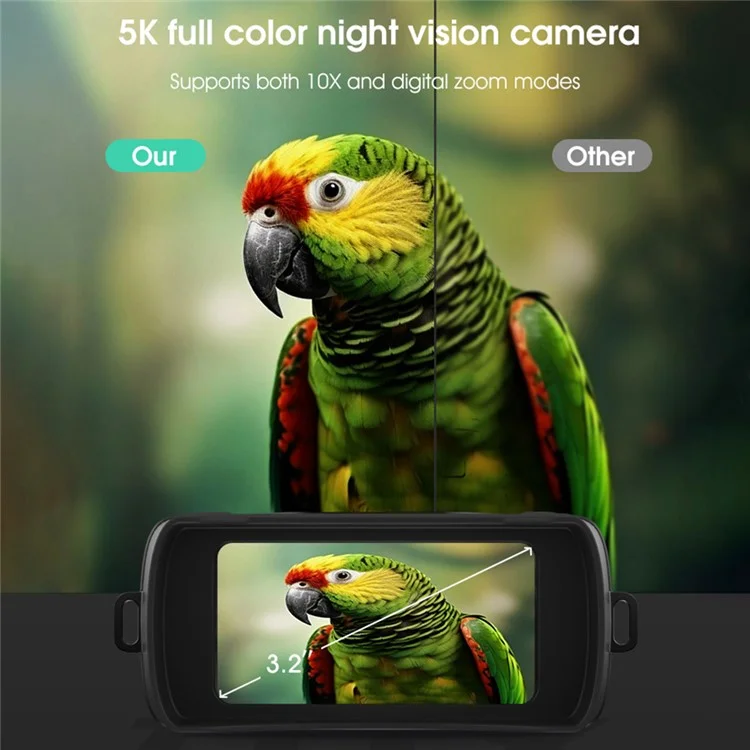 N016 5K HD Full Color Binocular Night Vision Camera 50mm Lens Support 800m Detection Range