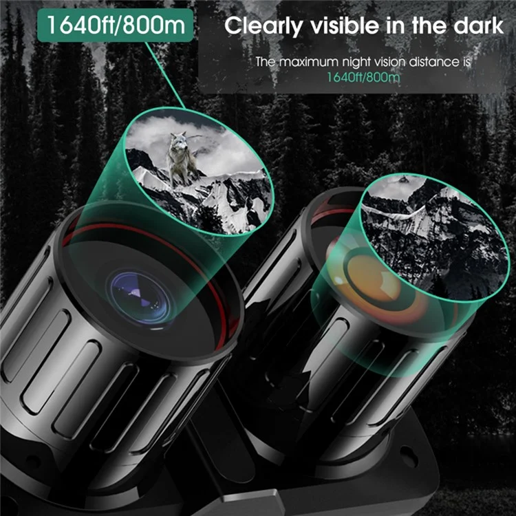 N016 5K HD Full Color Binocular Night Vision Camera 50mm Lens Support 800m Detection Range