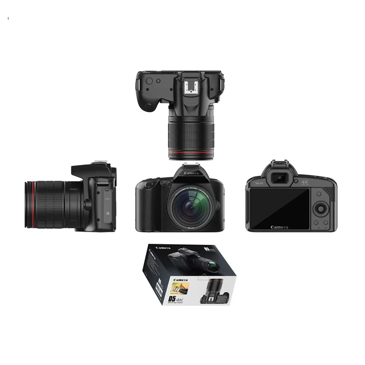 D5 HD WiFi Digital Camera with Light, Holder, Mic, Lens 4K Dual Lens Night Vision DV Camcorder