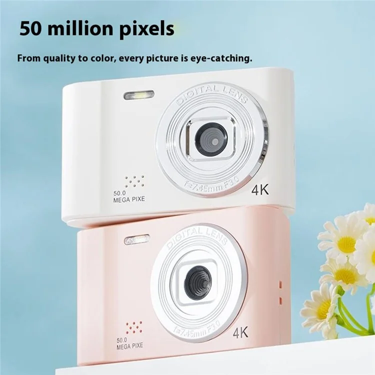 D04 Portable Mini 2,3-дюймовый Экран Цифровой Камеры Студент Студент 4K HD Камера (без Карты Памяти) - Черный