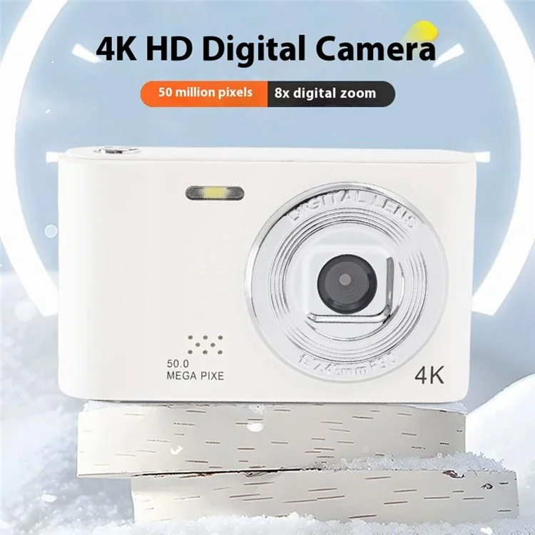 D04 Portable Mini 2,3-дюймовый Экран Цифровой Камеры Студент Студент 4K HD Камера (без Карты Памяти) - Черный