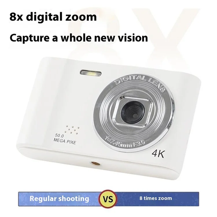 D04 Portable Mini 2,3-дюймовый Экран Цифровой Камеры Студент Студент 4K HD Камера (без Карты Памяти) - Черный