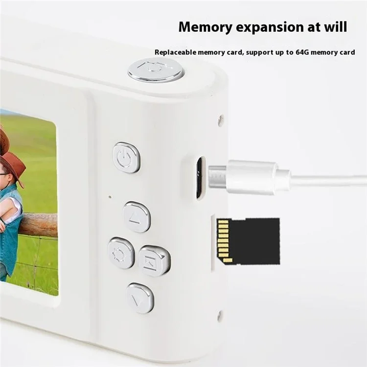 D04 Portable Mini 2,3-дюймовый Экран Цифровой Камеры Студент Студент 4K HD Камера (без Карты Памяти) - Черный