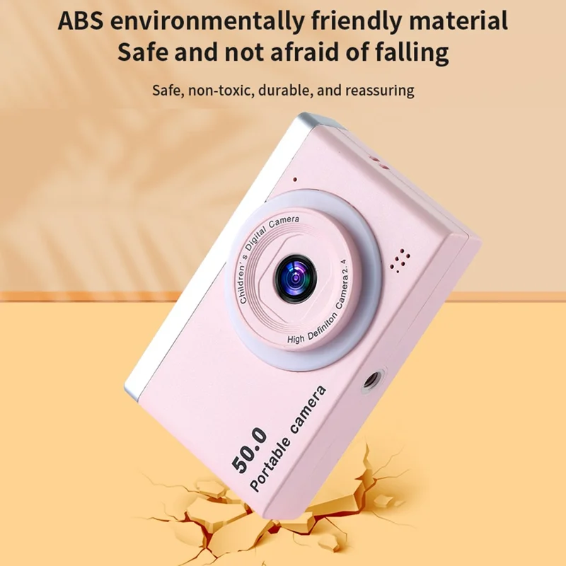 M12 Portable 2.4-inch Screen Digital Camera 8X Digital Zoom Student 1080P HD Video Recorder - Pink