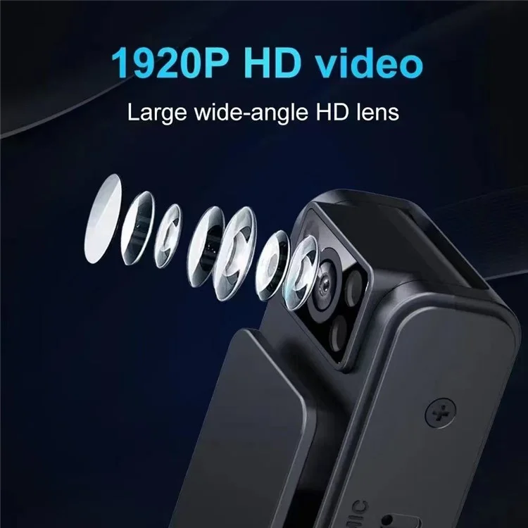 L8+ WiFi HD 1080P Mini Camera Back Clip Bodycam Voice and Audio Recorder for Law Enforcement