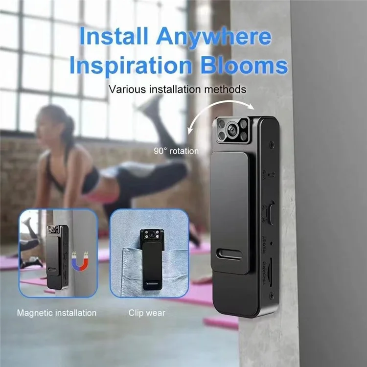 L8+ WiFi HD 1080P Mini Camera Back Clip Bodycam Voice and Audio Recorder for Law Enforcement