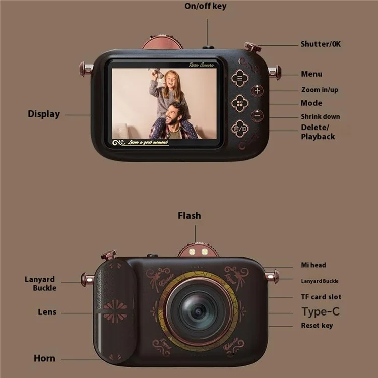 Caméra Numérique NVC400 5K 96MP 50X Zoom Numérique 2.4G WiFi Camera Avec Carte TF 64g