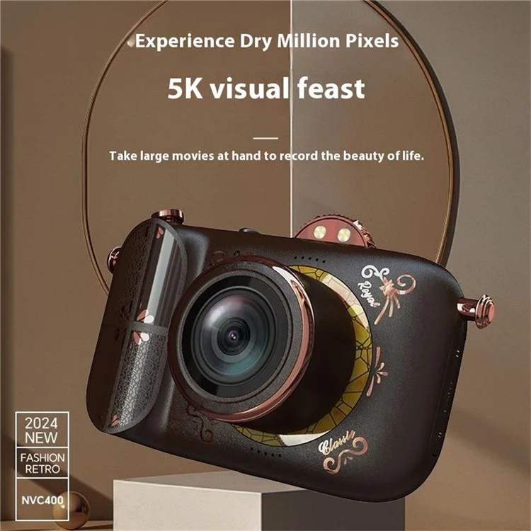 Caméra Numérique NVC400 5K 96MP 50X Zoom Numérique 2.4G WiFi Camera Avec Carte TF 64g