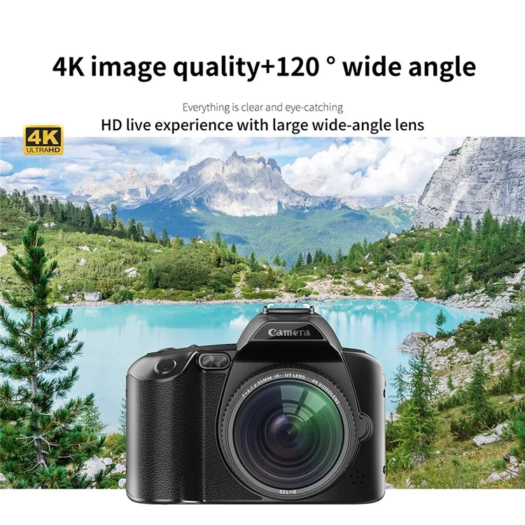 D5 3" Display HD Digital Camera with Fill Light, 4K Dual Lens Night Vision WiFi DV Camcorder