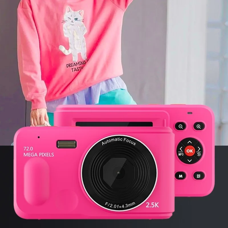 XJ01 2.5K Digital Camera 72MP 16X Digital Zoom Autofocus Video Vlogging Camera with 2.4 inch Screen - Black