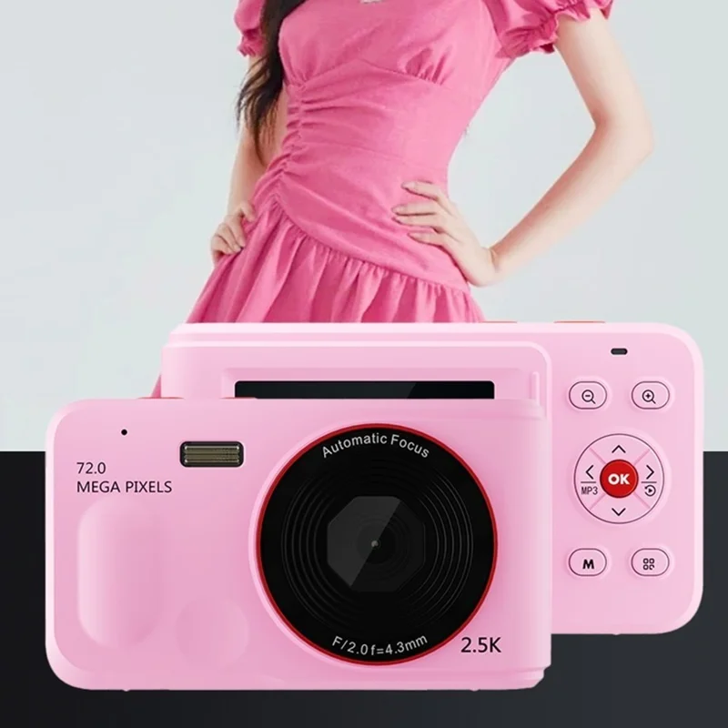XJ01 2.5K Digital Camera 72MP 16X Digital Zoom Autofocus Video Vlogging Camera with 2.4 inch Screen - Black