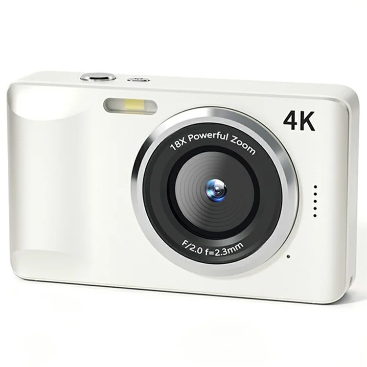 FC001 Цифровая камера с 2,8-дюймовым IPS-экраном для студентов, HD CCD-камера с картой памяти 32 ГБ TF + кардридер - Белый