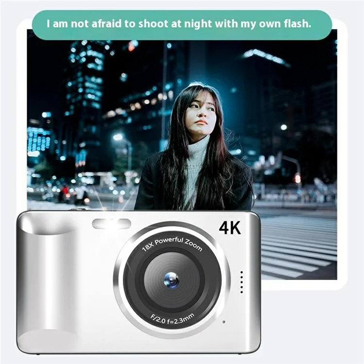FC001 2.8-inch IPS Screen Digital Camera Student HD CCD Camera with 32G TF Card + Card Reader - Pink