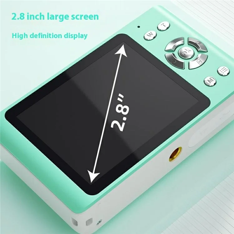 FC001 2.8-inch IPS Screen Digital Camera Student HD CCD Camera with 32G TF Card + Card Reader - Pink