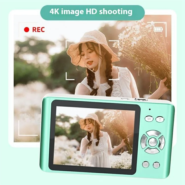 FC001 2.8-inch IPS Screen Digital Camera Student HD CCD Camera with 32G TF Card + Card Reader - Pink