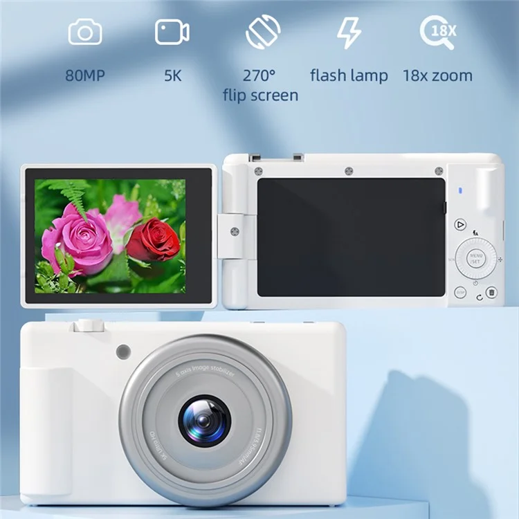 FC003 Digitalkamera mit 2,8-Zoll-IPS-Bildschirm, 1200W-HD-CCD-Vlog-Camcorder