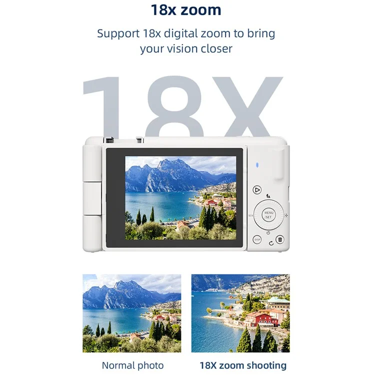 FC003 Digitalkamera mit 2,8-Zoll-IPS-Bildschirm, 1200W-HD-CCD-Vlog-Camcorder