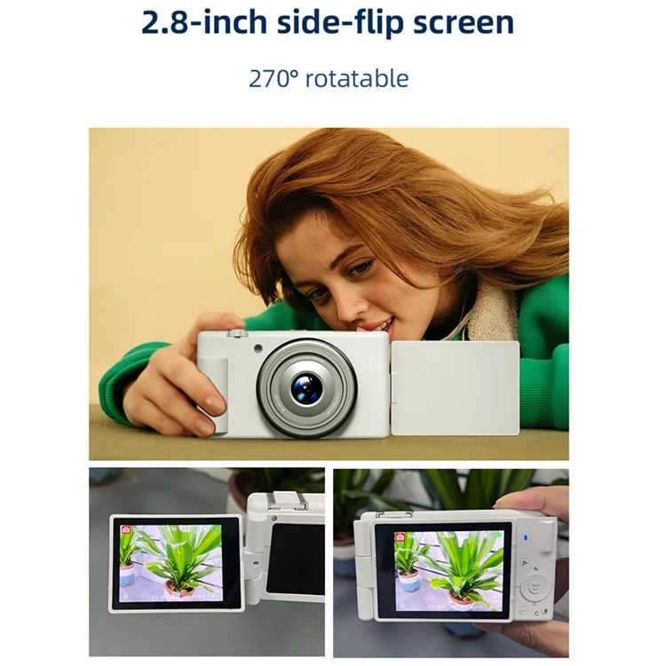 FC003 Digitalkamera mit 2,8-Zoll-IPS-Bildschirm, 1200W-HD-CCD-Vlog-Camcorder