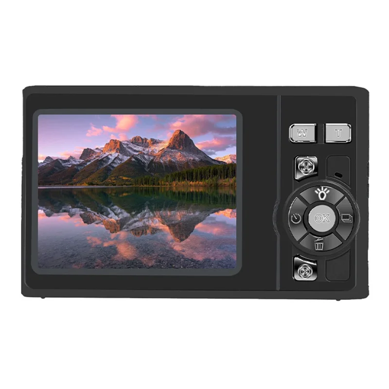 AC06C Students 2.8 Inch CCD Retro Digital Camera HD 16X Zoom 48MP Video Recorder - Black