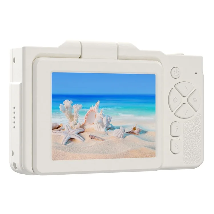 Fotocamera digitale CCD con schermo flip da 2,8 pollici, con luce di riempimento integrata, registratore fotografico e video HD - Bianco