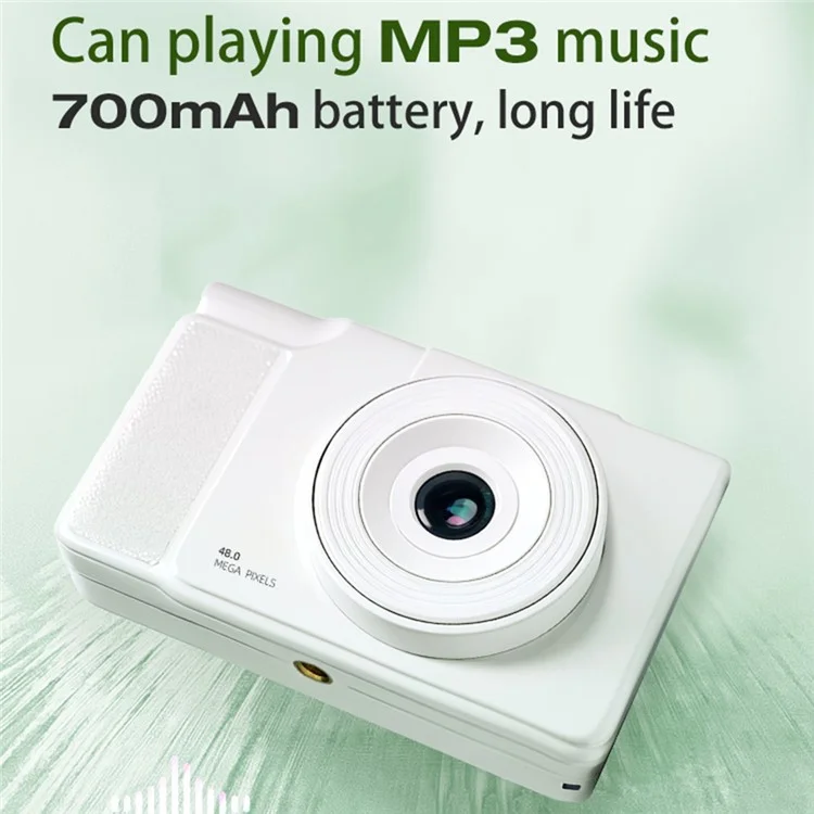 Fotocamera digitale CCD con schermo flip da 2,8 pollici, con luce di riempimento integrata, registratore fotografico e video HD - Bianco
