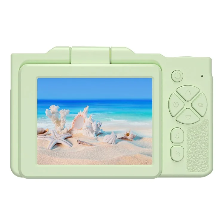 H13 2.8 Inch Flip Screen CCD Digital Camera Built-In Fill Light HD Video Recorder with 32G TF Card and Card Reader - Green
