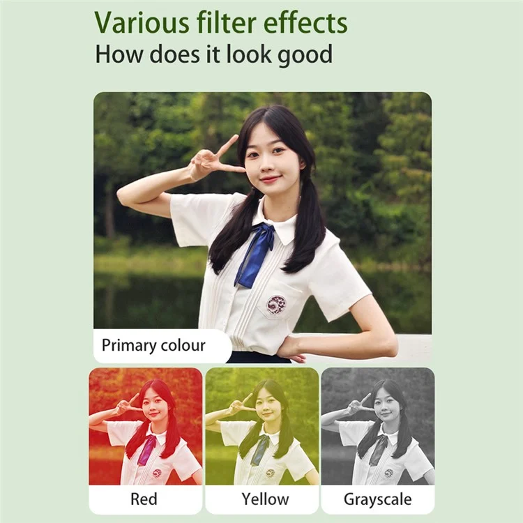H13 2.8 Inch Flip Screen CCD Digital Camera Built-In Fill Light HD Video Recorder with 32G TF Card and Card Reader - Green