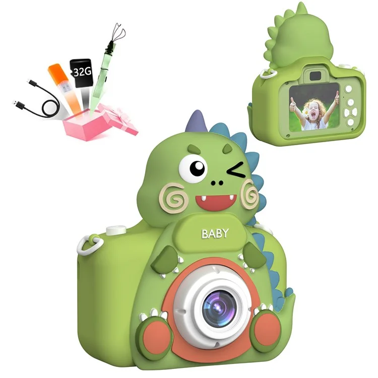 X5 Dual Lens Digital Camera Cartoon Children HD Photo Video Recorder - Dinosaur