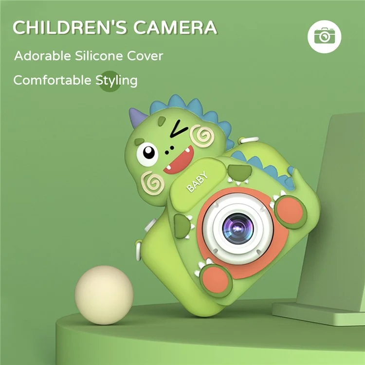 X5 Dual Lens Digital Camera Cartoon Children HD Photo Video Recorder - Dinosaur