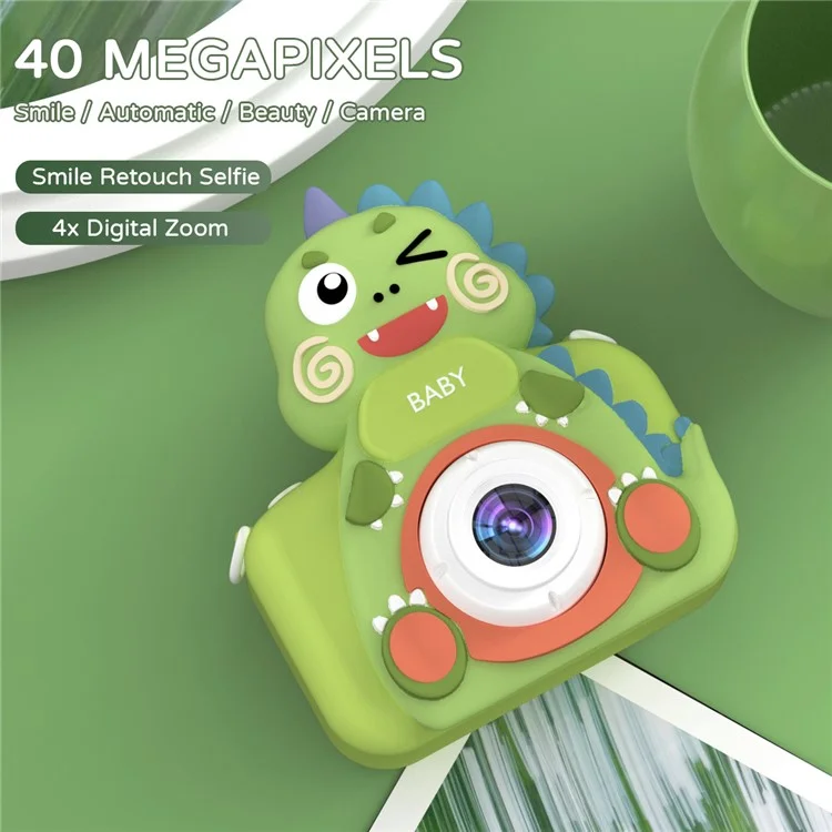X5 Dual Lens Digital Camera Cartoon Children HD Photo Video Recorder - Dinosaur