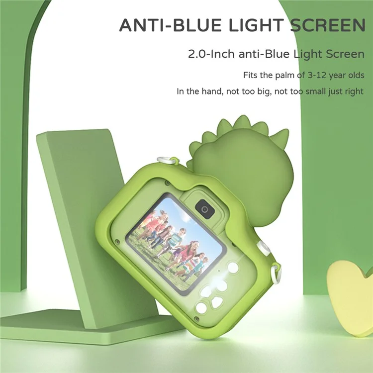 X5 Dual Lens Digital Camera Cartoon Children HD Photo Video Recorder - Dinosaur