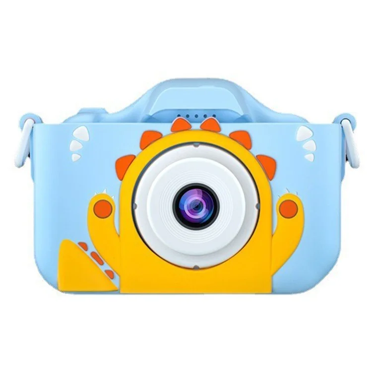 Appareil photo numérique pour enfants X5 à double objectif avec enregistreur photo et vidéo HD - Monstre / Bleu