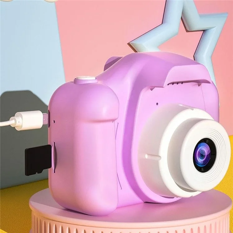 Appareil photo numérique pour enfants X5 à double objectif avec enregistreur photo et vidéo HD - Monstre / Bleu