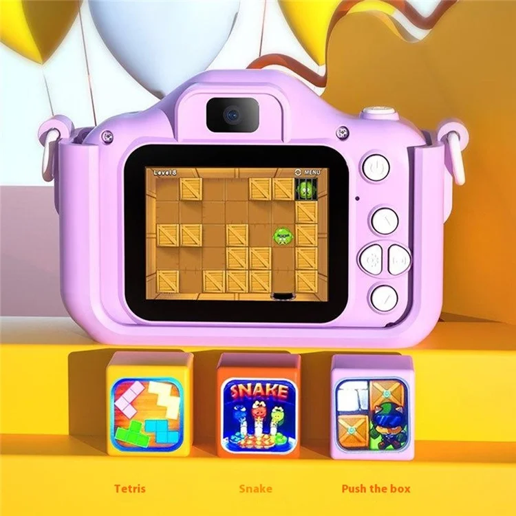 Appareil photo numérique pour enfants X5 à double objectif avec enregistreur photo et vidéo HD - Monstre / Bleu