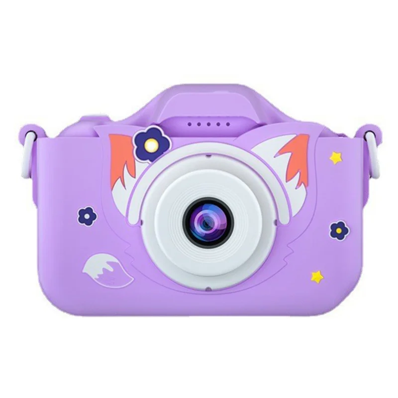 X5 Cartoon Children Dual Lens Digital Camera HD Photo Video Recorder - Fox / Purple