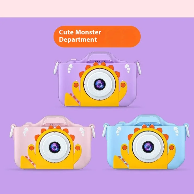 X5 Cartoon Children Dual Lens Digital Camera HD Photo Video Recorder - Fox / Purple