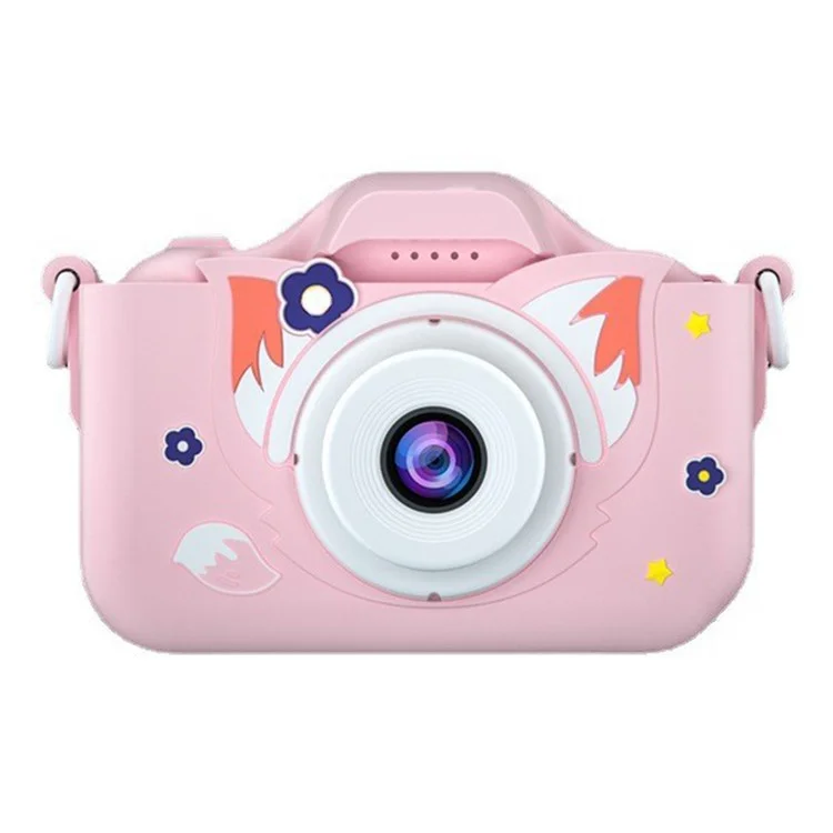 X5 Cartoon Children Dual Lens Digital Camera HD Photo Video Recorder - Fox / Pink