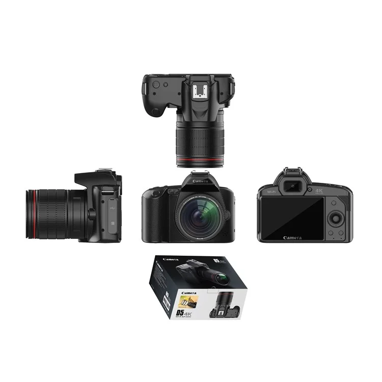 D5 HD WiFi Digital Camera with Handle Holder, 4K Dual Lens Night Vision Digital Video Camera
