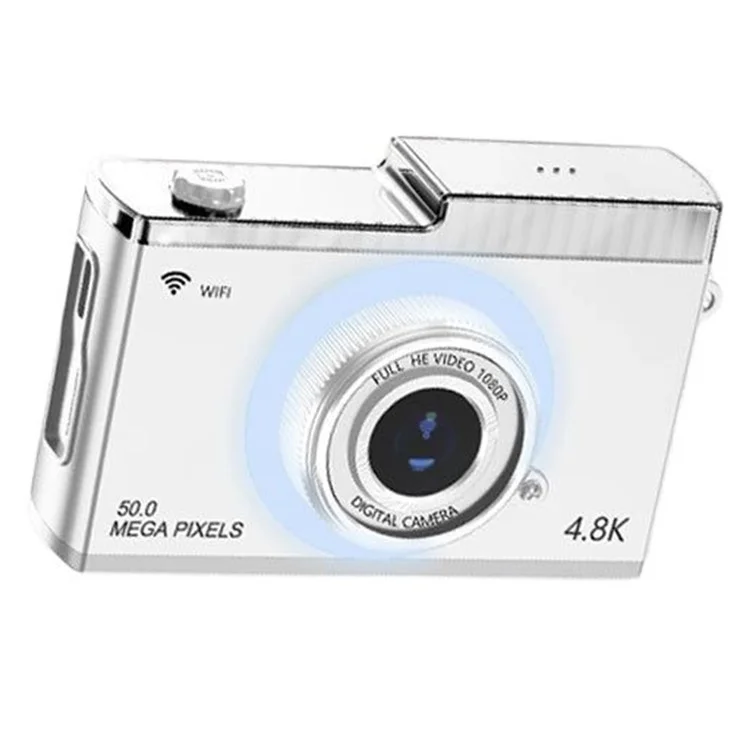 Appareil photo numérique rétro Y5 avec double objectif, capteur CCD HD 2,4 pouces, enregistrement vidéo et zoom 8X - Blanc