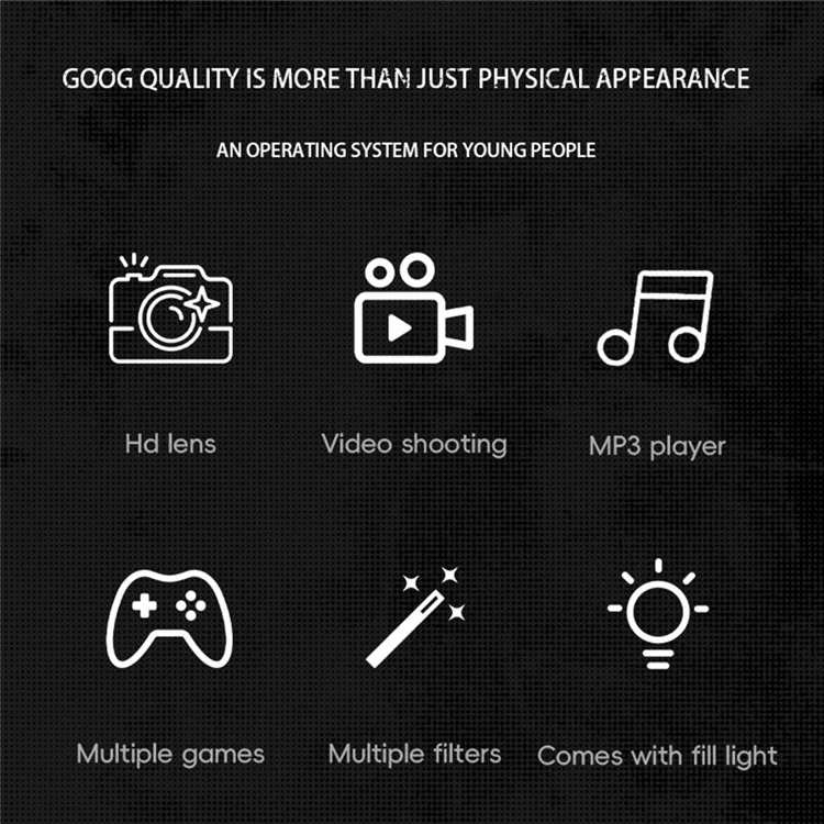 Appareil photo numérique rétro Y5 avec double objectif, capteur CCD HD 2,4 pouces, enregistrement vidéo et zoom 8X - Blanc