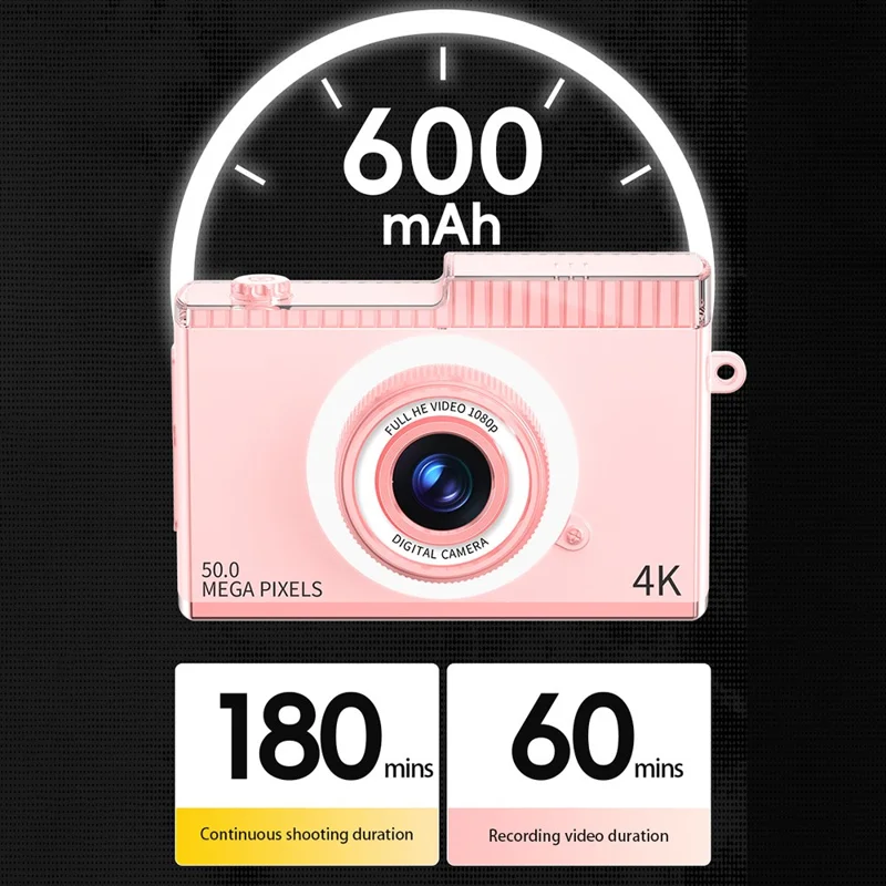 Y5 2.4 Inch HD Dual Lens Retro Digital CCD Camera Video Recording 8X Zoom Camera - Silver