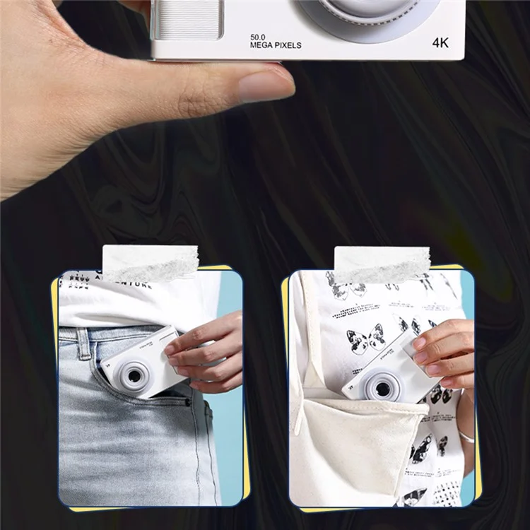 Y2 2.4 Inch HD Dual Lens Digital Camera Video Recording 4X Zoom Retro CCD Camera - White