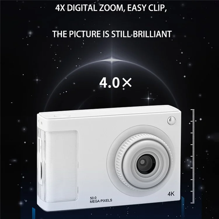 Y2 2.4 Inch HD Dual Lens Digital Camera Video Recording 4X Zoom Retro CCD Camera - White