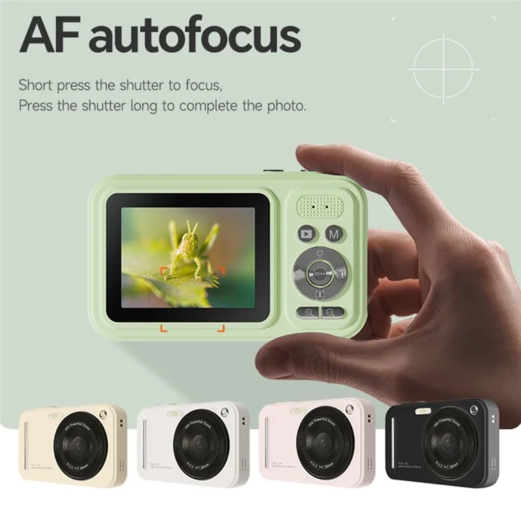 X5 2.4 Inch HD Digital Camera 16X Zoom Retro CCD Video Recorder with 32G TF Card + Card Reader - Green
