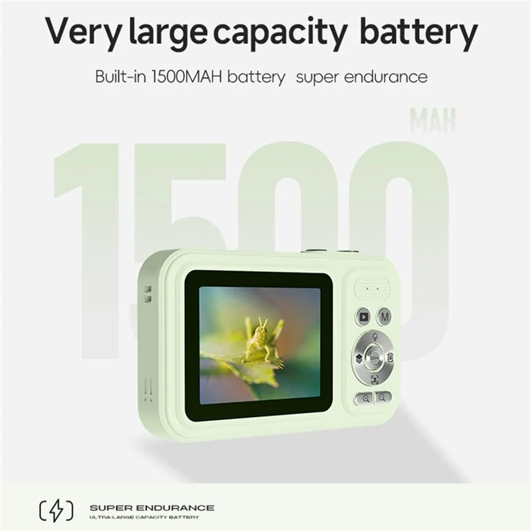 X5 2.4 Inch HD Digital Camera 16X Zoom Retro CCD Video Recorder with 32G TF Card + Card Reader - Green