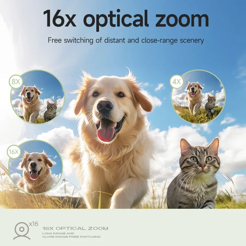 X5 2.4 Inch HD Digital Camera 16X Zoom Retro CCD Video Recorder with 32G TF Card + Card Reader - White