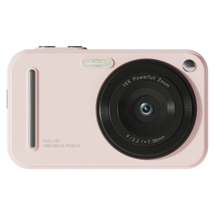X5 2.4 Inch HD Digital Camera 16X Zoom Retro CCD Video Recorder with 32G TF Card + Card Reader - Pink