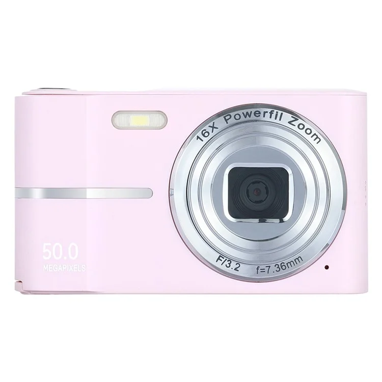 M03 2.4 Inch Digital Camera Retro CCD Camera Mini HD Video Recorder with 32G TF Card + Card Reader - Pink