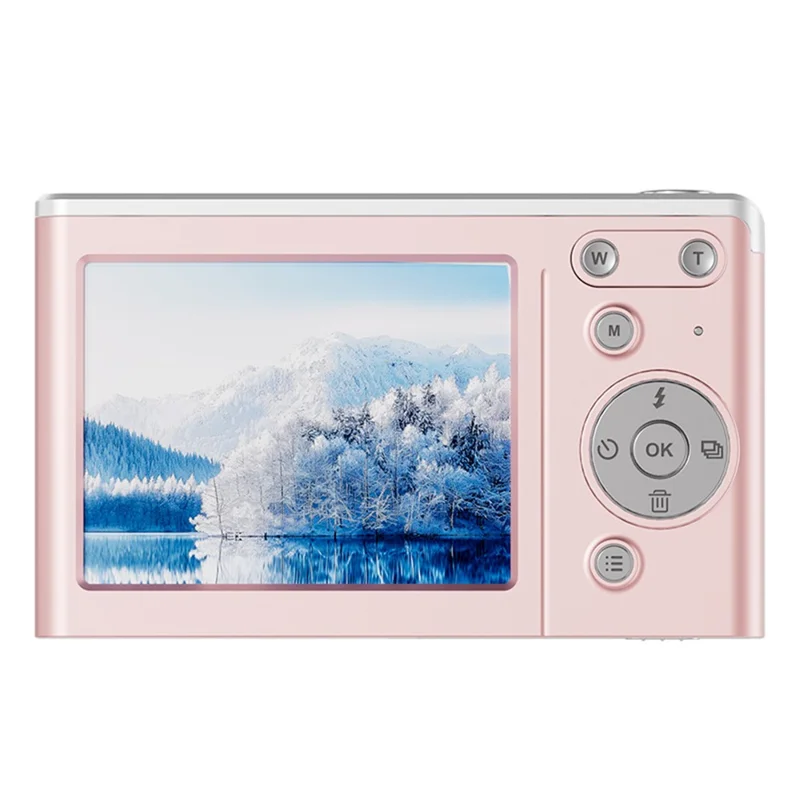 M06 2.8 Inch Digital Camera HD Video Recorder 16X Zoom Retro CCD Camera with 64G TF Card + Card Reader - Pink