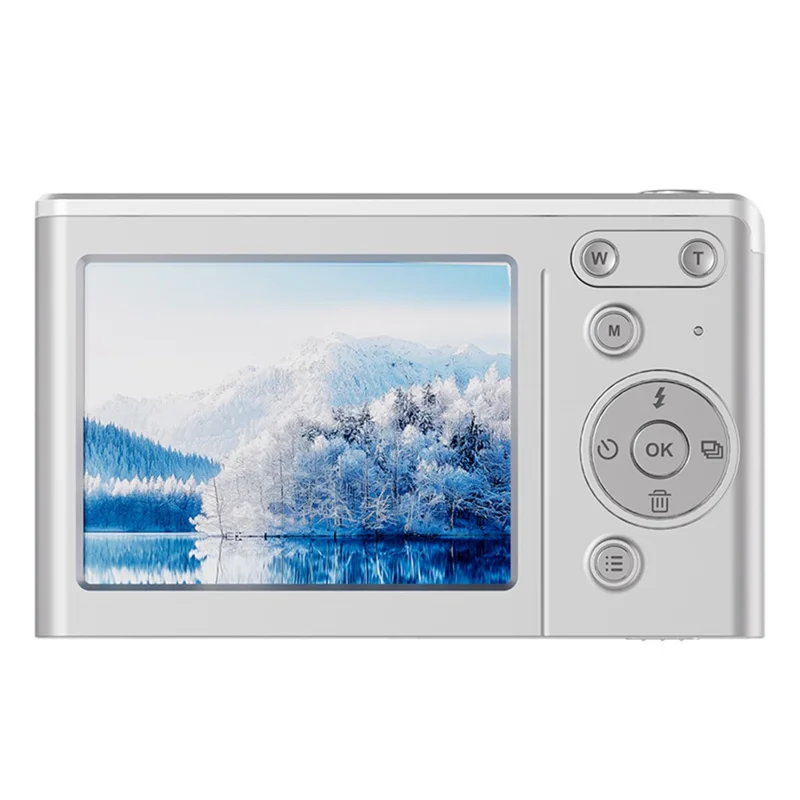 M06 2.8 Inch Digital Camera HD Video Recorder 16X Zoom Retro CCD Camera with 64G TF Card + Card Reader - Silver